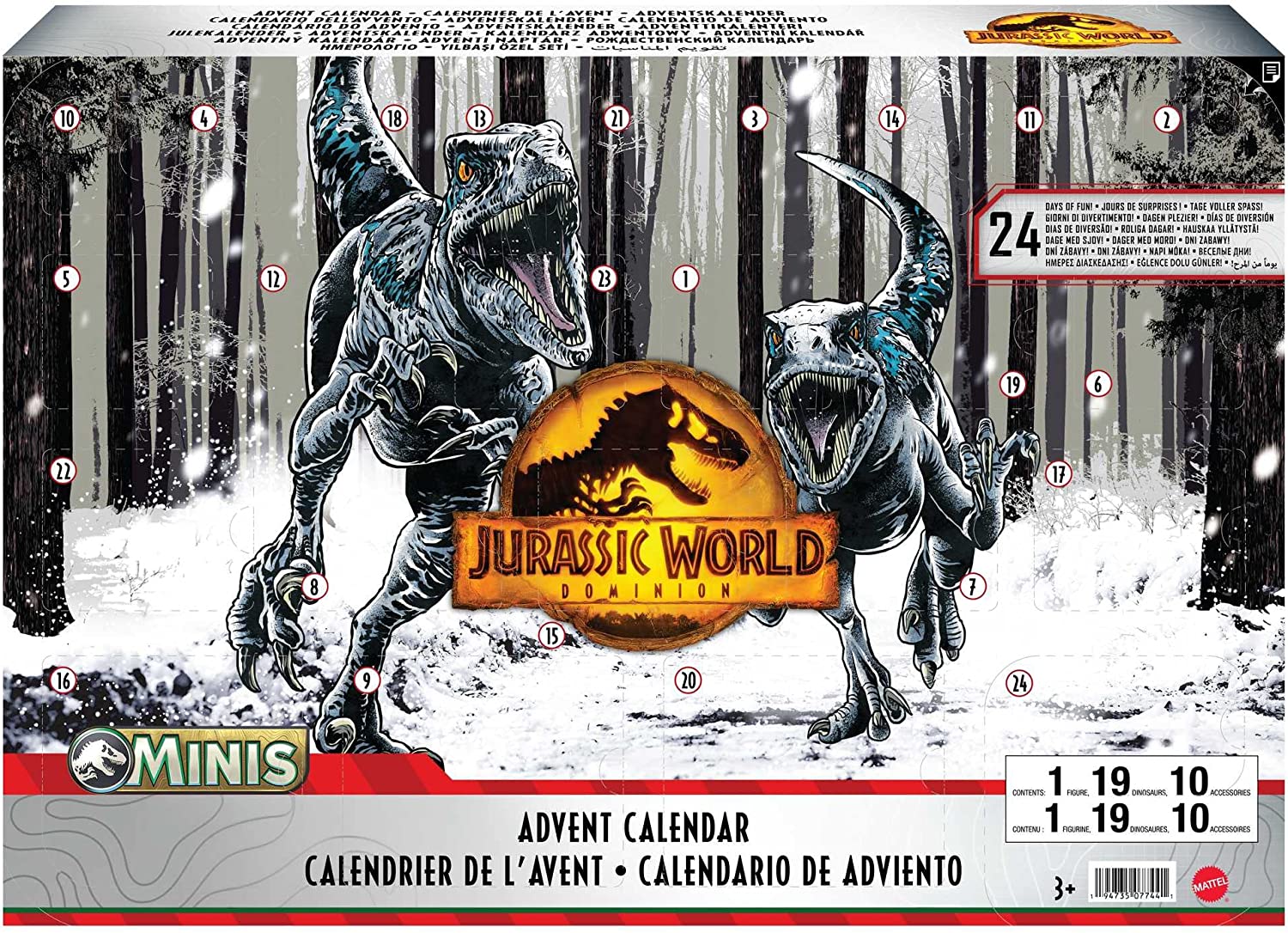 Jurassic World Dominion advent calendar in doos Old School Toys